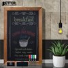 Better Office Products Magnetic Wall Chalkboard, 20in x 30in Rustic Wood Frame, 4 Chalk Markers/Chalk/Eraser, Rustic Brown 00821